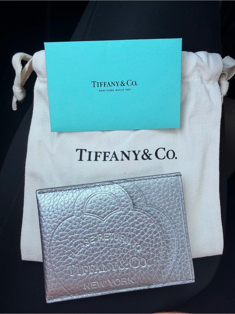Tiffany & Co. Metallic Silver Card & Key Holder